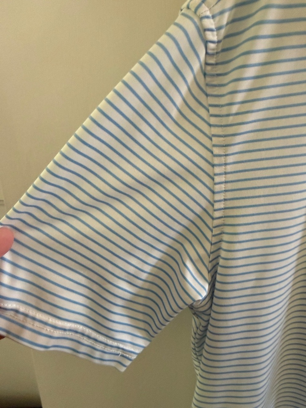 Masters Light Blue and White Youth Striped Polo with Embroidered Logo - Picture 3 of 5